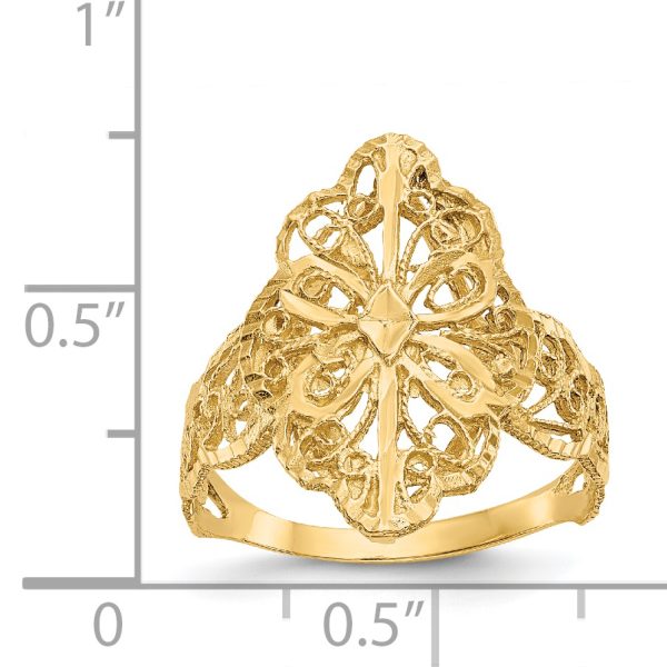 14K Diamond Cut Filigree Ring - Image 3