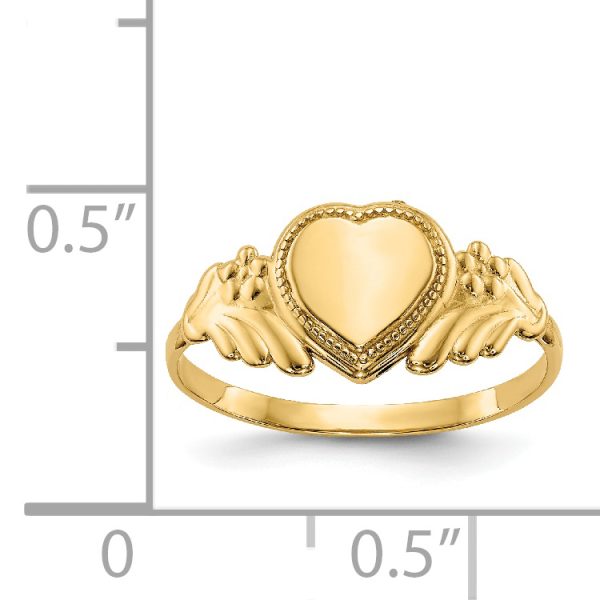 14k Polished Heart Baby Ring - Image 3