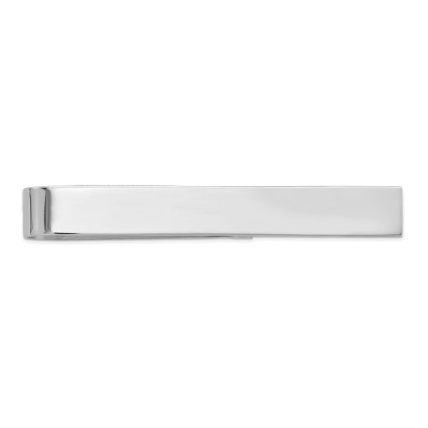 14k White Gold Polished Tie Bar