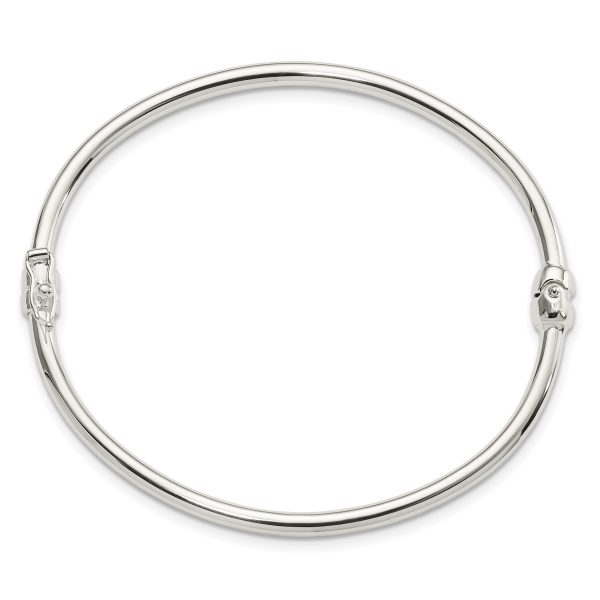 Sterling Silver Polished Hinged Bangle - Image 2