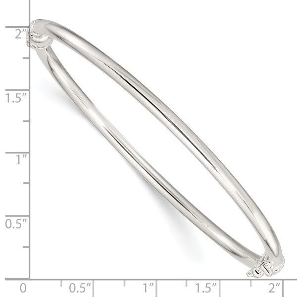 Sterling Silver Polished Hinged Bangle - Image 3