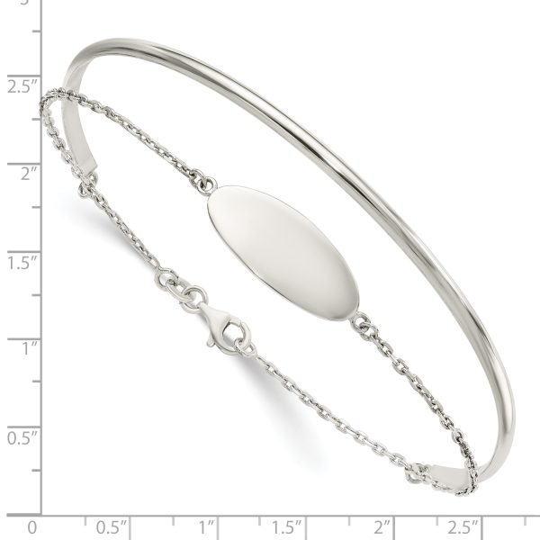 Sterling Silver Polished ID Bangle - Image 2