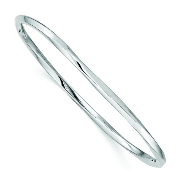 Sterling Silver Rhodium-plated 3.50mm Bangle