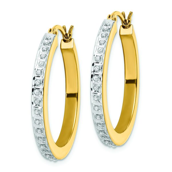 Sterling Silver Gold-plated Diamond Mystique Hoop Earrings - Image 2