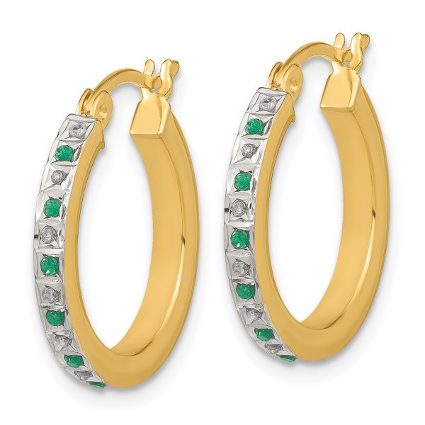 SS Gold-Plated Diamond Mystique Dia/Emerald Earrings/Bangle Set - Image 2