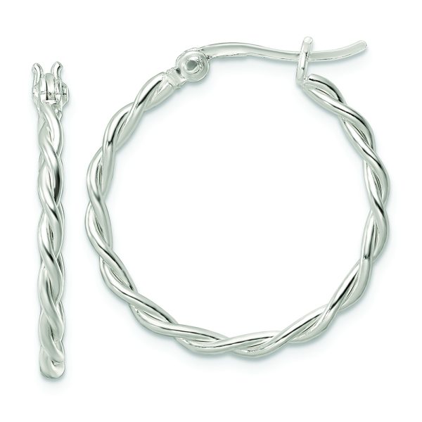 Sterling Silver Polished Twisted Hoop Earrings
