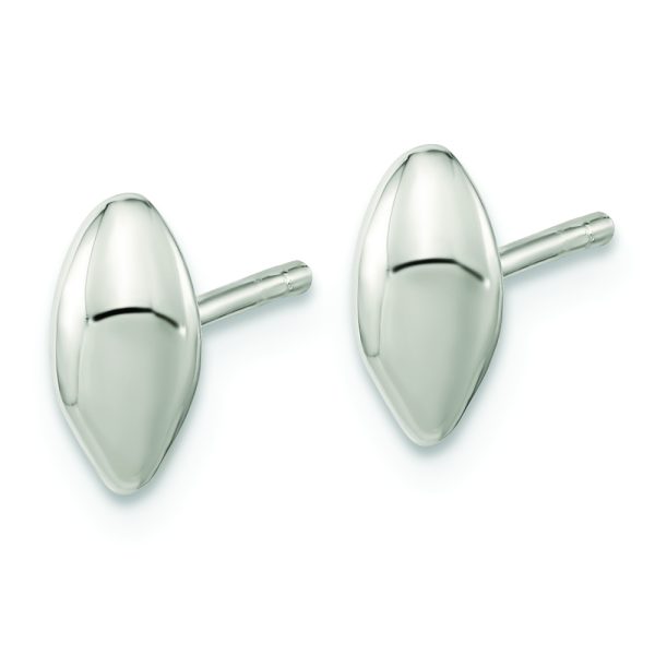 Sterling Silver Polished Puffed Bead Post Earrings - Image 2