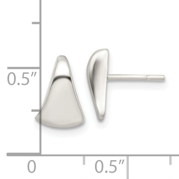 Sterling Silver Polished Fancy Wedge-shaped Post Earrings - Image 3