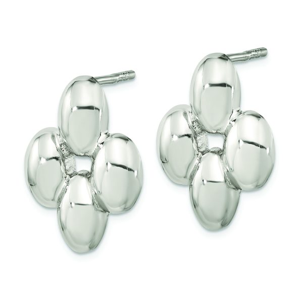 Sterling Silver Polished Puffed Post Earrings - Image 2