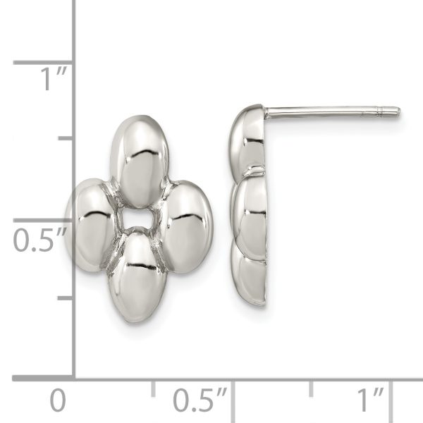 Sterling Silver Polished Puffed Post Earrings - Image 3