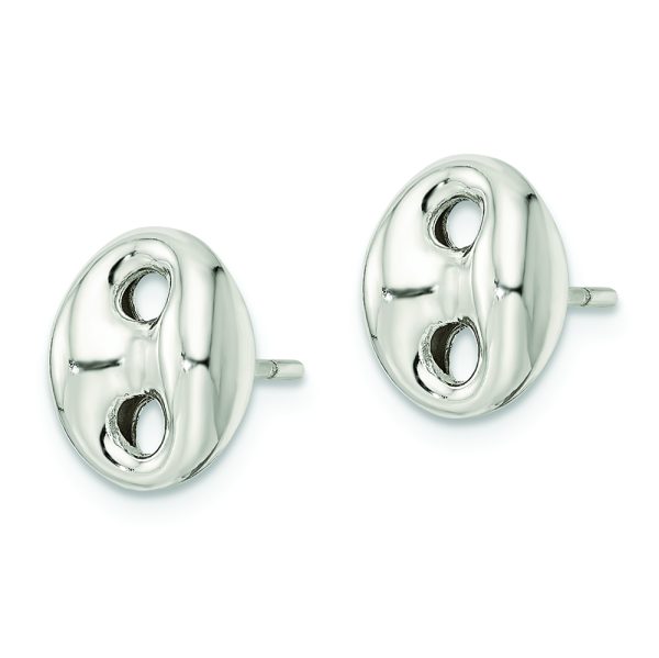 Sterling Silver Polished Oval Post Earrings - Image 2