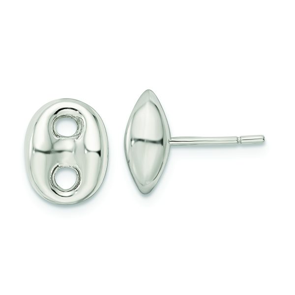 Sterling Silver Polished Oval Post Earrings