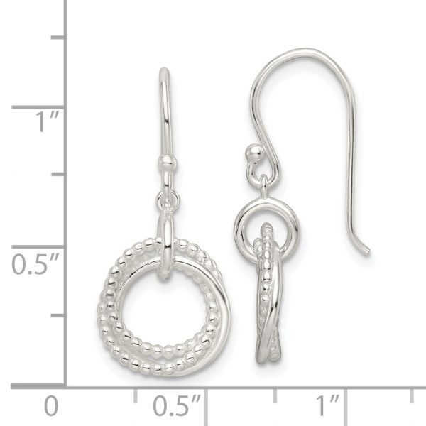 Sterling Silver Polished Intertwined Circles Dangle Earrings - Image 3