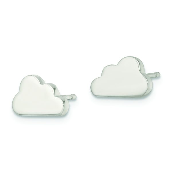 Sterling Silver Polished Cloud Post Earrings - Image 2