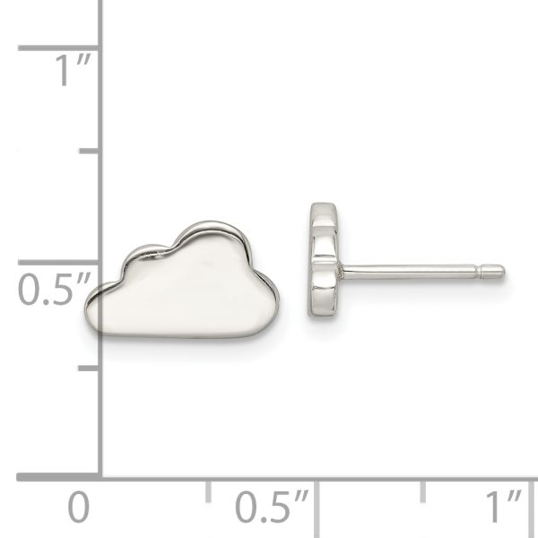 Sterling Silver Polished Cloud Post Earrings - Image 3