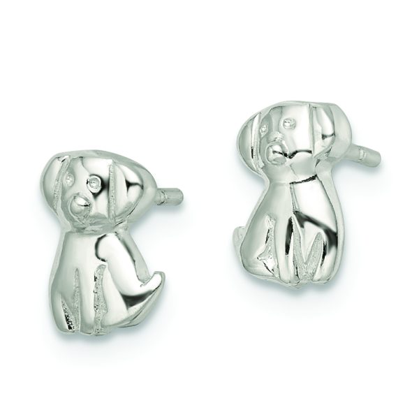 Sterling Silver Polished Puppy Post Earrings - Image 2