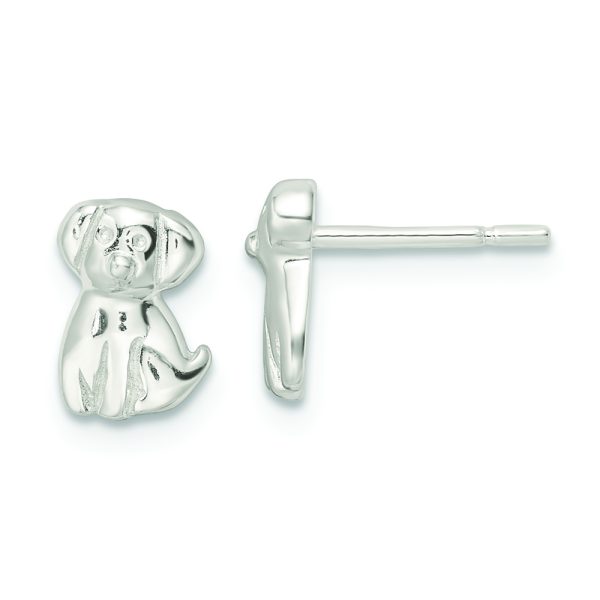 Sterling Silver Polished Puppy Post Earrings