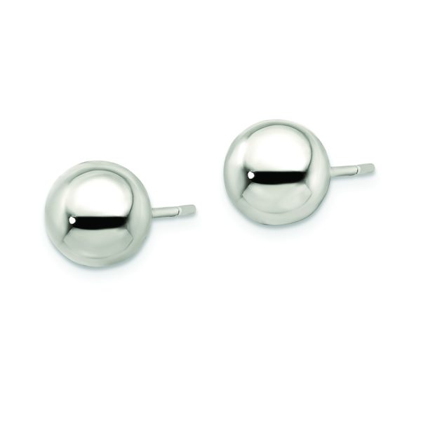 Sterling Silver Polished 9mm Ball Earrings - Image 2