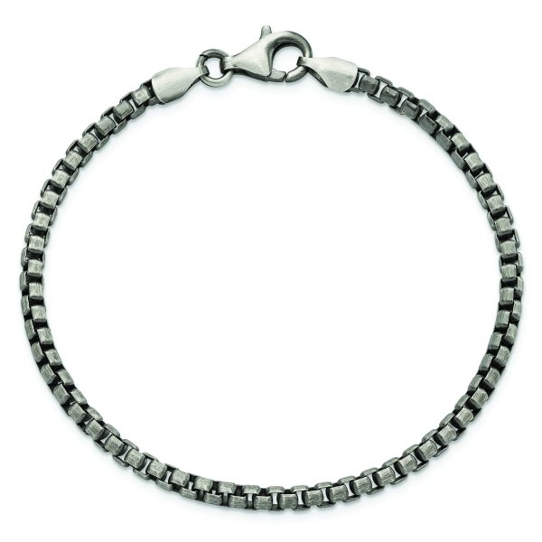 Sterling Silver Antiqued Brushed Bracelet - Image 3