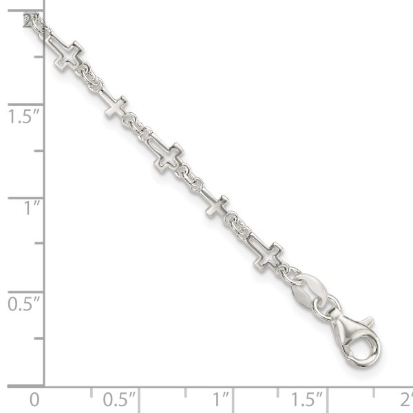 Sterling Silver Cross Link Bracelet - Image 2