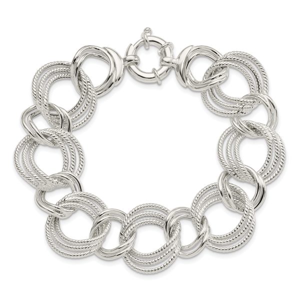 Sterling Silver Polished Fancy Link Bracelet - Image 3