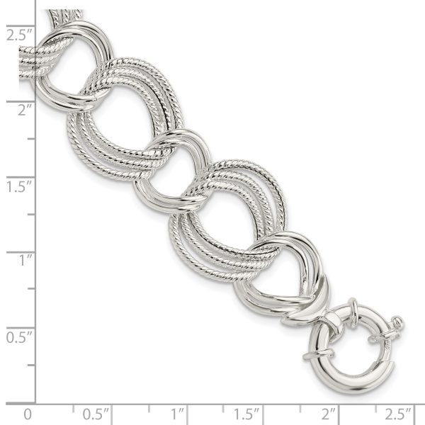 Sterling Silver Polished Fancy Link Bracelet - Image 2