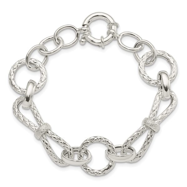 Sterling Silver Polished Fancy Link Bracelet - Image 3