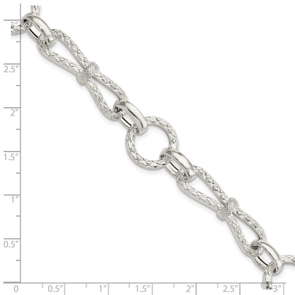 Sterling Silver Polished Fancy Link Bracelet - Image 2