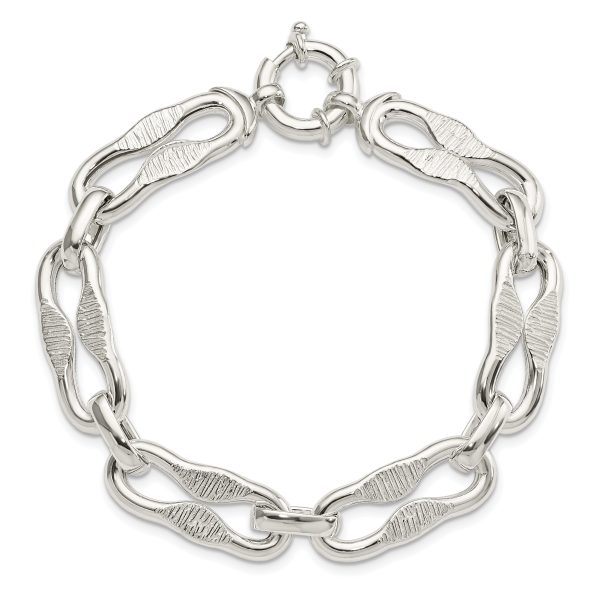 Sterling Silver Polished Fancy Link Bracelet - Image 3