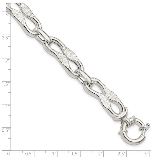 Sterling Silver Polished Fancy Link Bracelet - Image 2