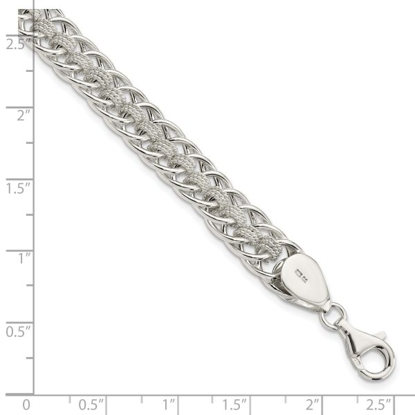 Sterling Silver Polished Roped Oval Link 7.5in Bracelet - Image 2