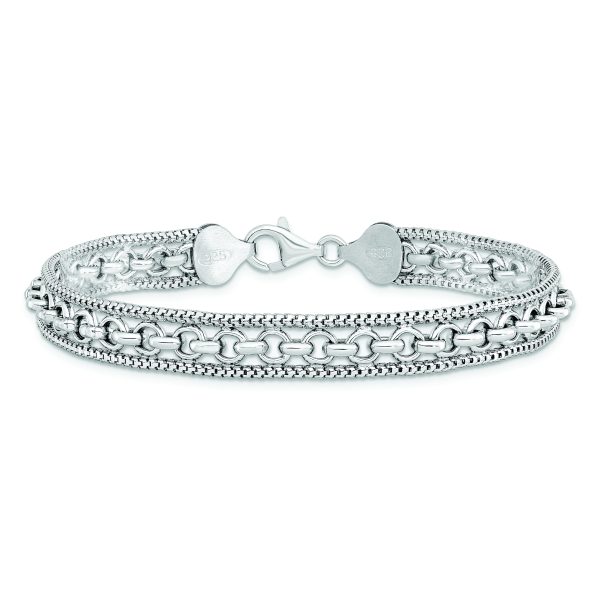 Sterling Silver Rhodium-plated Polished Bracelet - Image 3