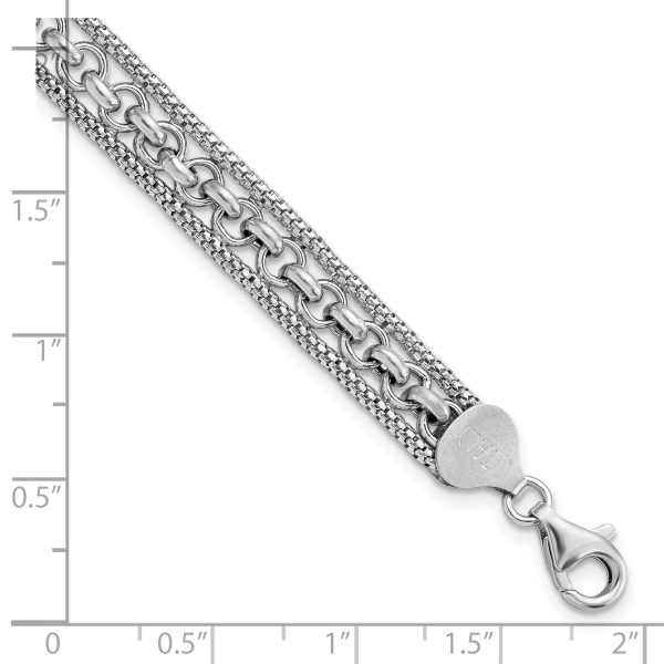 Sterling Silver Rhodium-plated Polished Bracelet - Image 2