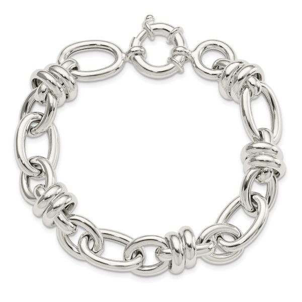 Sterling Silver Polished Fancy Link Bracelet - Image 3