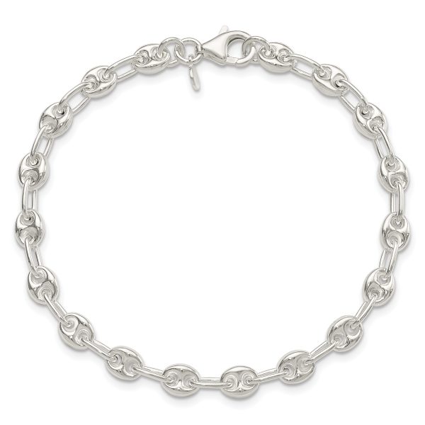 Sterling Silver Polished Fancy Link Bracelet - Image 3