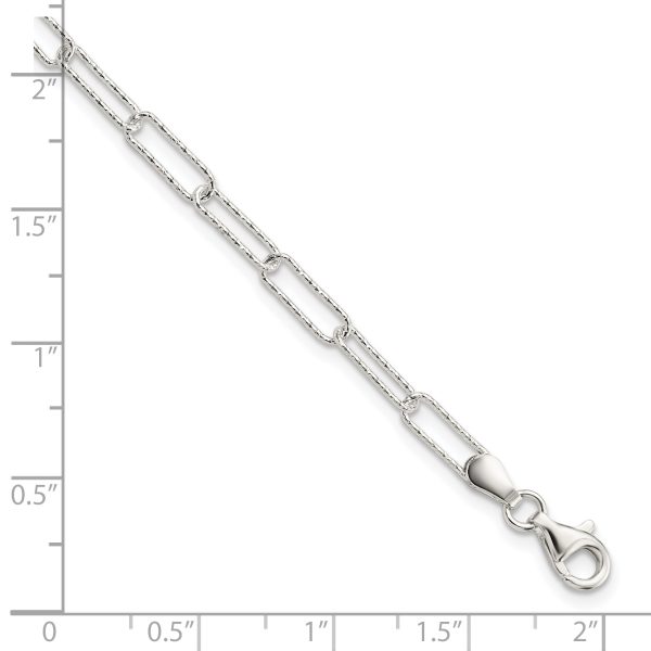 Sterling Silver Rhodium-plated D/C Fancy Link w/.75 in Ext Bracelet - Image 2