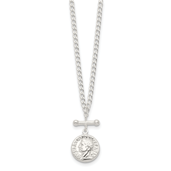 Sterling Silver Replica Roman Coin Necklace - Image 2