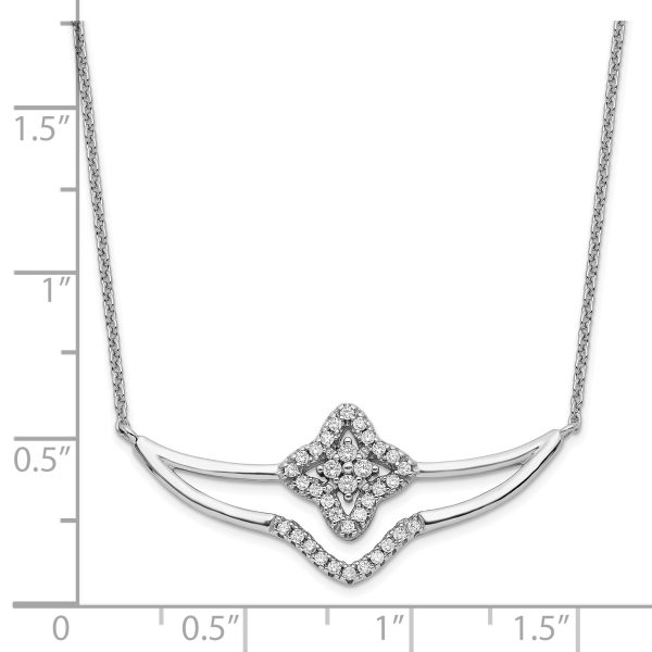 Sterling Silver Rhodium-plated Polished CZ Fancy Necklace - Image 2