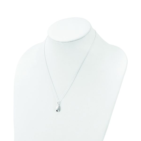 Sterling Silver Polished Teardrop Necklace - Image 3