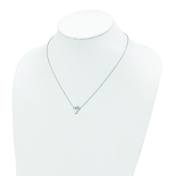 Sterling Silver Rhodium-plated Fist Necklace - Image 3