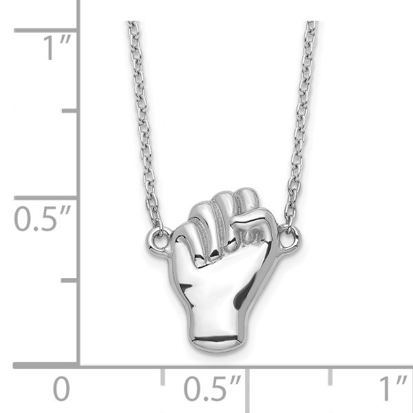 Sterling Silver Rhodium-plated Fist Necklace - Image 2