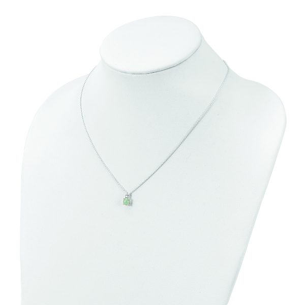 Sterling Silver Light Blue Quartzite & CZ Necklace - Image 3