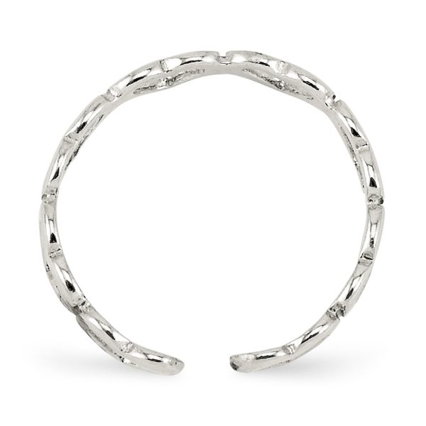 Sterling Silver Cut-out Hearts Toe Ring - Image 2