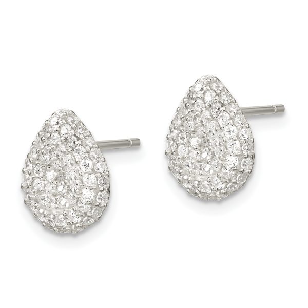 Sterling Silver 16 in w/1.5 in Ext. CZ Pear Necklace, Earrings and Ring - Image 3