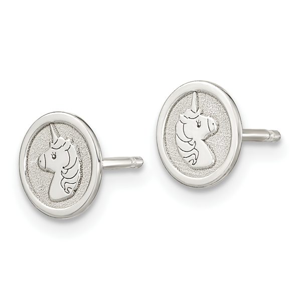 Sterling Silver Unicorn Children's Necklace & Post Earrings Set - Image 3