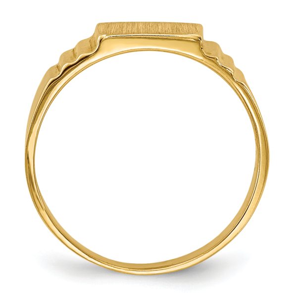 14K Rectangular Satin Baby Signet Ring - Image 2