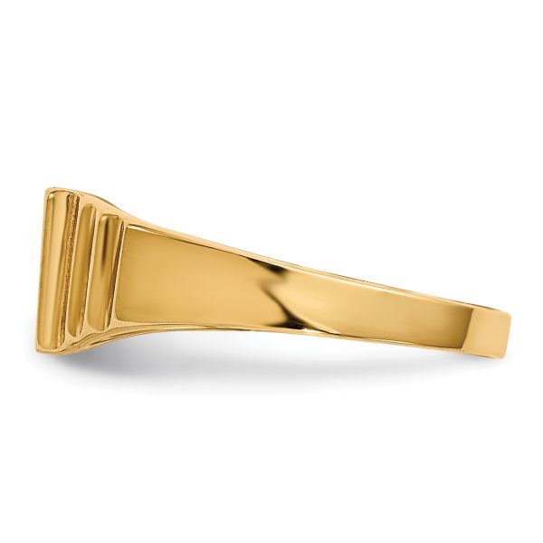 14K Rectangular Satin Baby Signet Ring - Image 3
