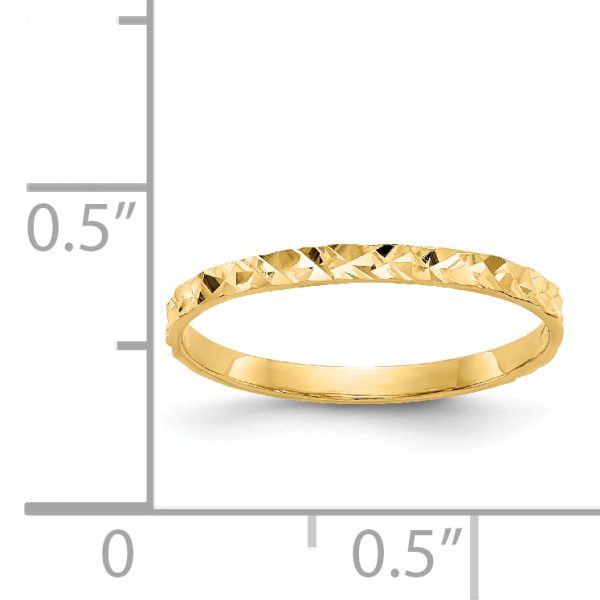 14K Diamond-cut Design Band Childs Ring - Image 3