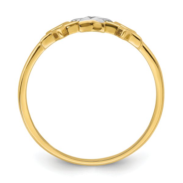 14k w/Rhodium 3-star Ring - Image 2