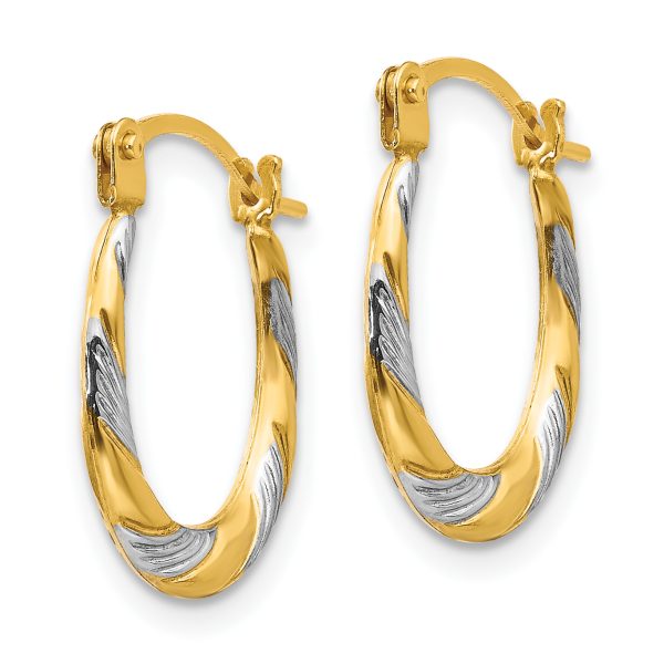 14k Madi K w/Rhodium Twist Hoop Earrings - Image 2